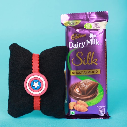 Buy Captain America Rakhi With Dairy Milk Chocolate