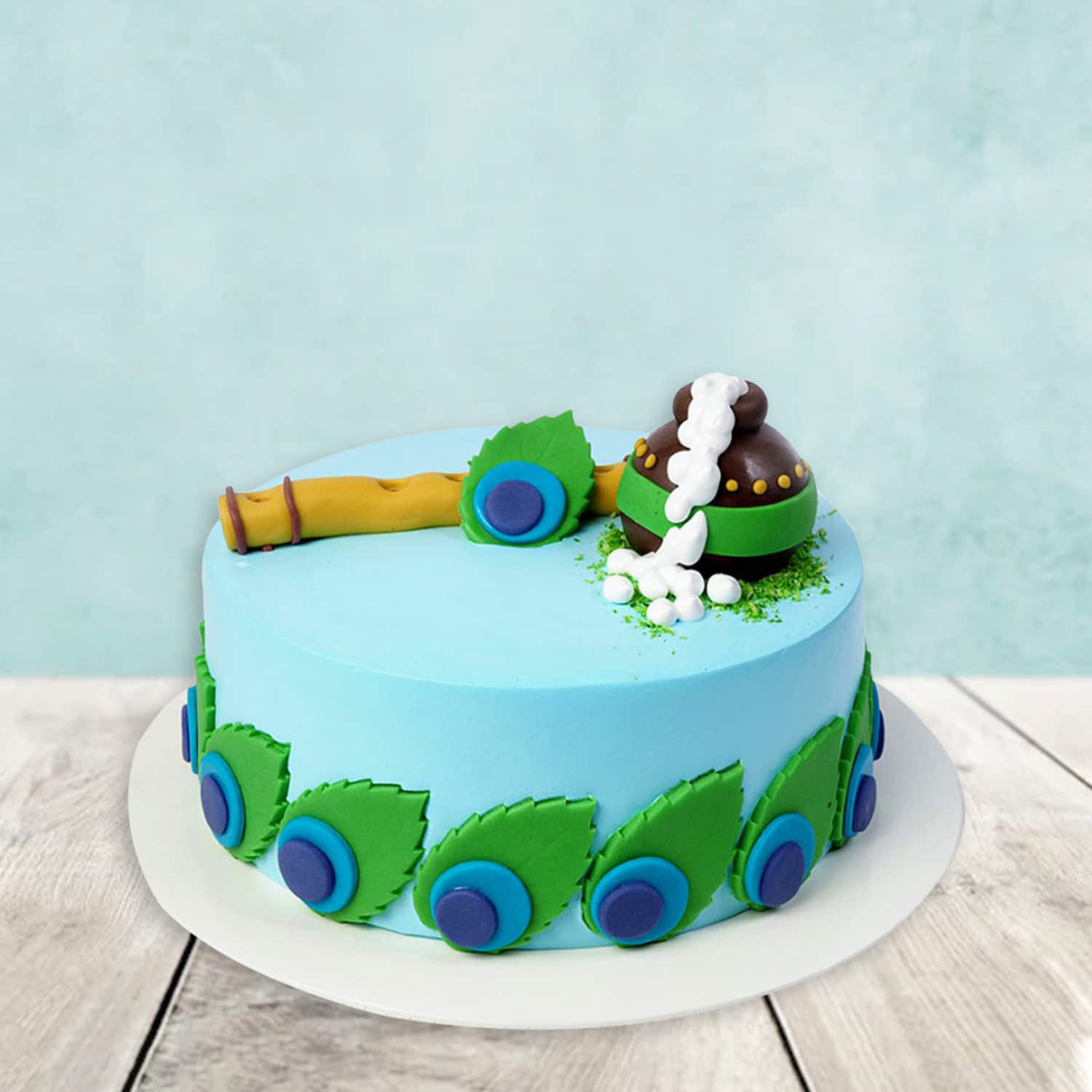 जन्माष्टमी स्पेशल: दही, हंडी और बांसुरी से सजाए कान्हा के लिए केक - best  cake idea for janmashtmi-mobile