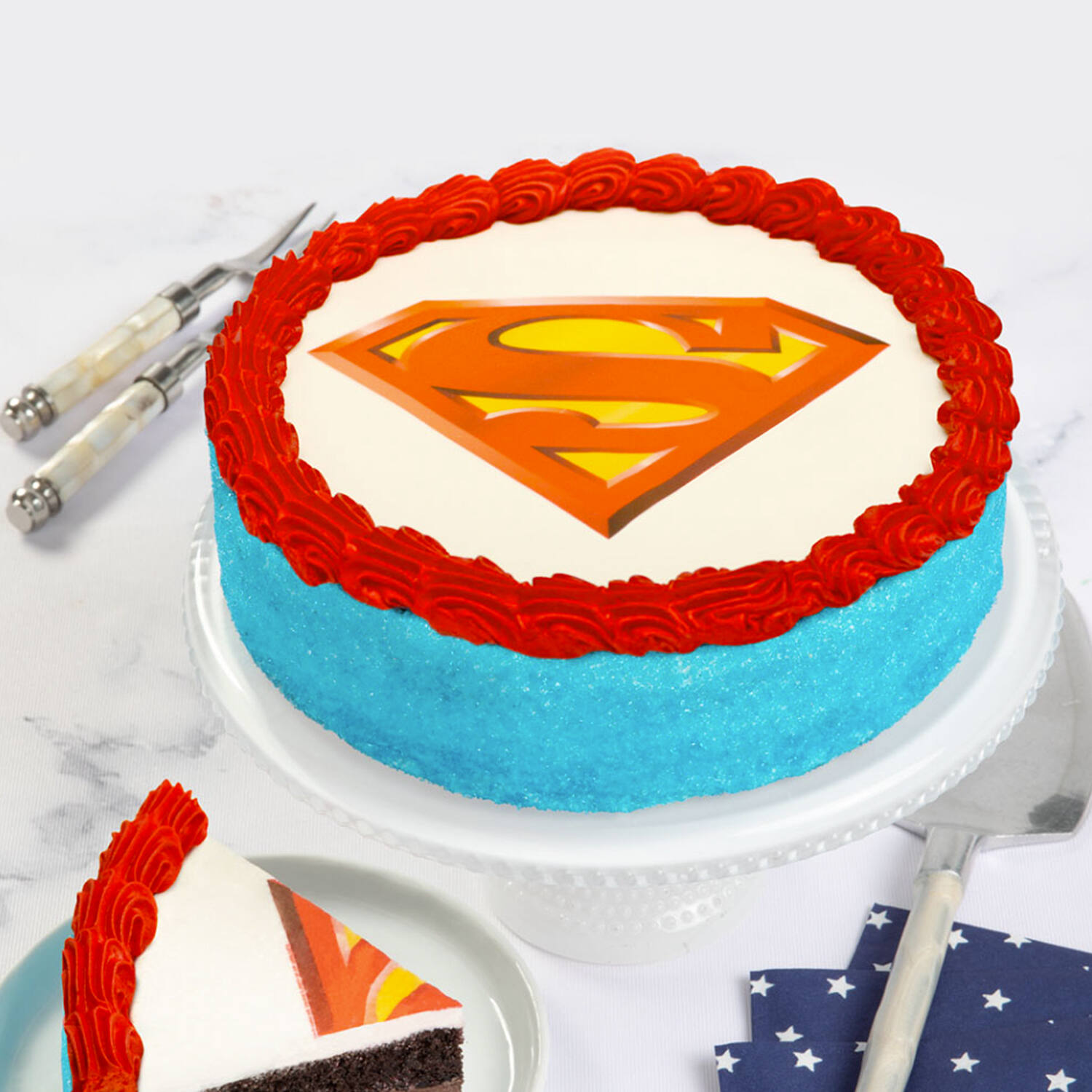 I turn 44 tomorrow, my wife and I made a Superman cake using a 45 year old  Wilton Superman/Batman cake pan. We are no cake decorators, but for our  first time, I'm