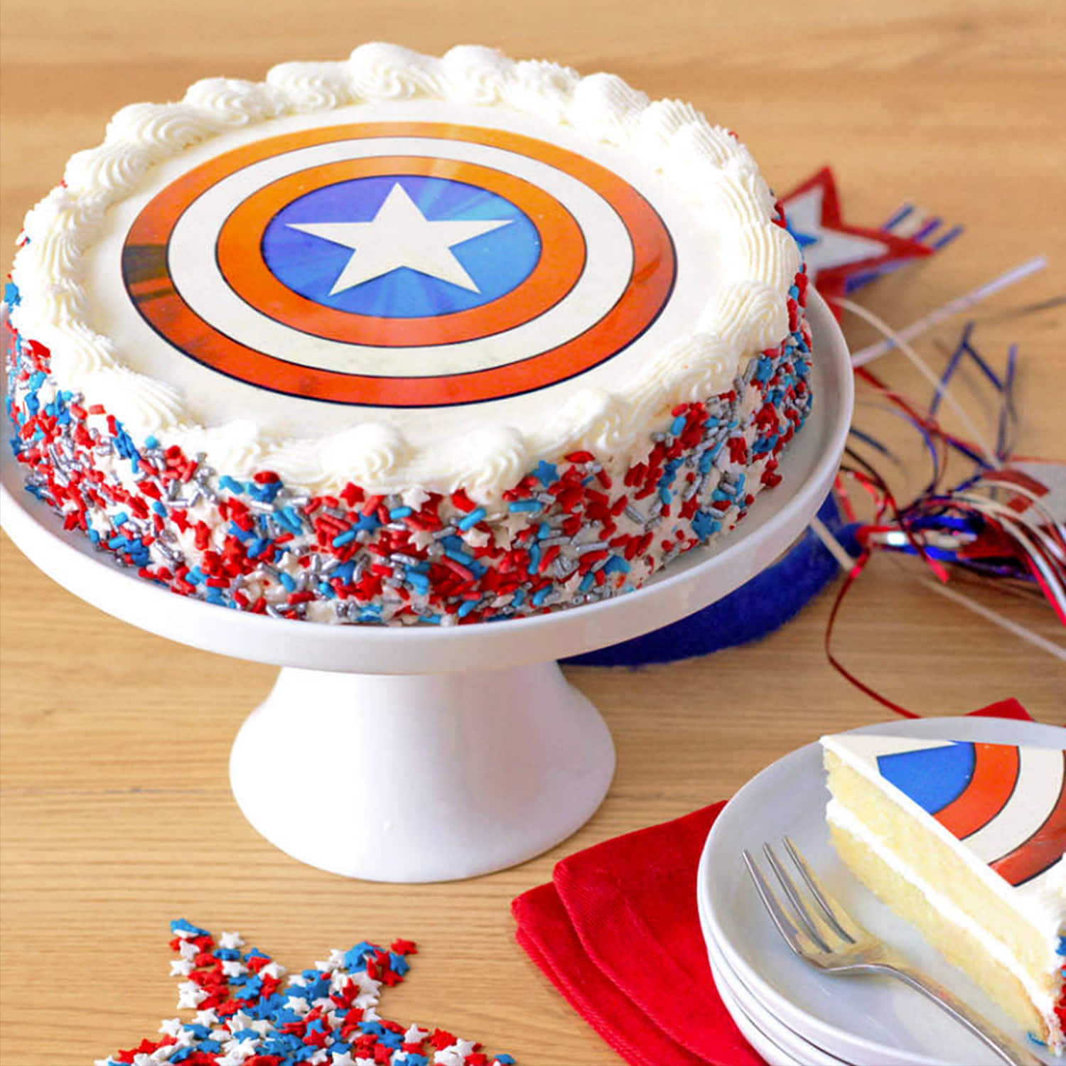 Charm's Cakes and Cupcakes - Baby Captain America Prices here  https://www.charmscakes.com/product/Captain_America/captain-america -customize-fondant-cake-caiden | Facebook