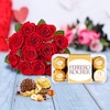 Buy Combo Of Red Roses With Ferrero