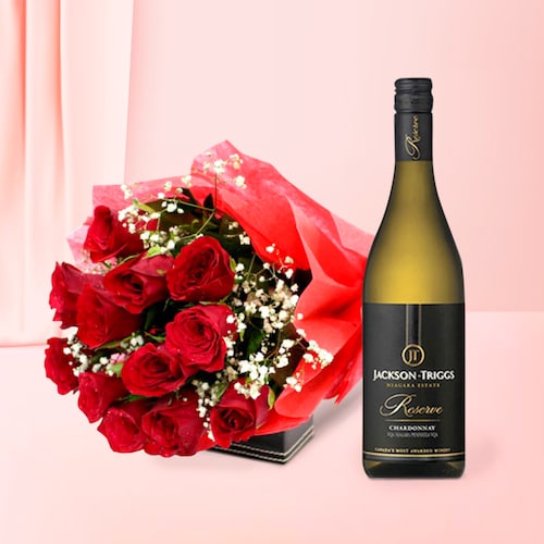 Buy Eyeful Roses With White Wine