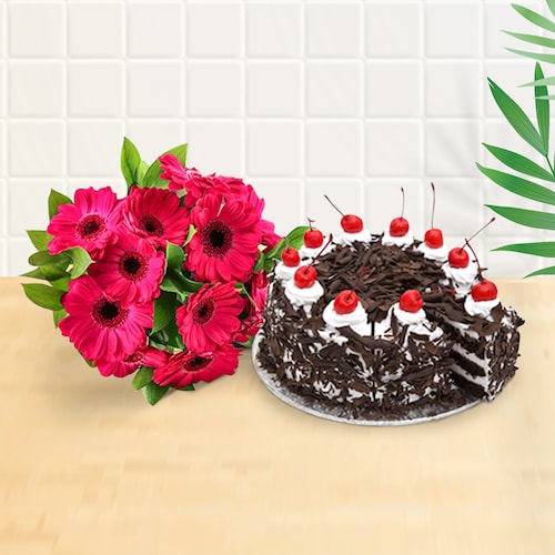 Buy Combo Of Black Forest Cake With Geberas