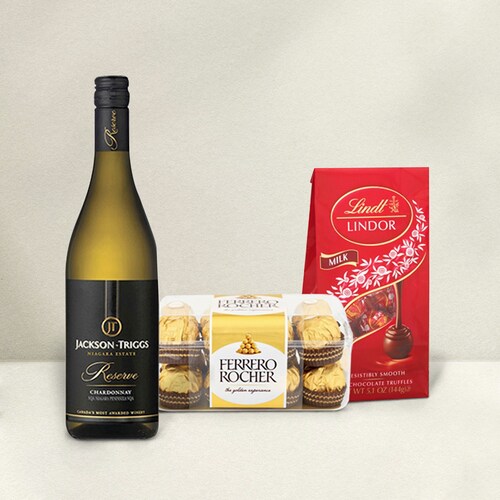 Buy White Wine With Mixed Chocolates Combo