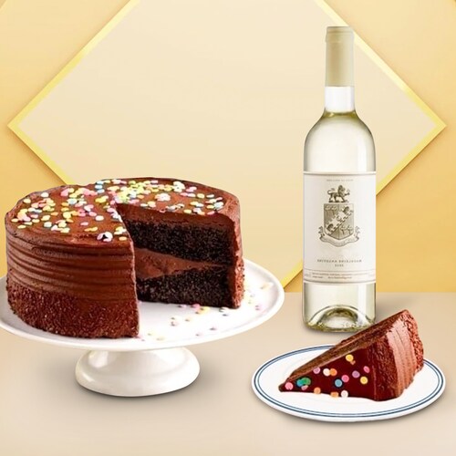 Buy Chocolate Cake With Wine Combo