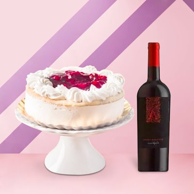 Red Wine With White Cake Combo