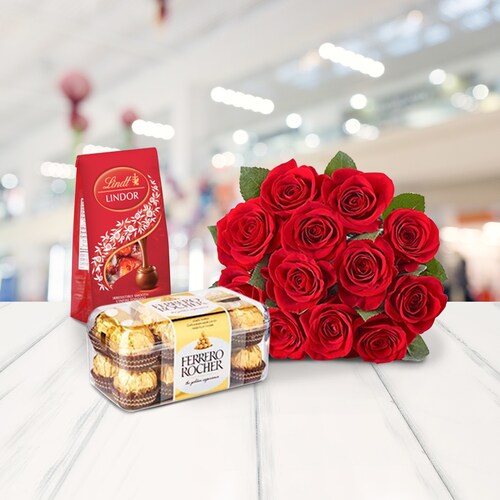 Buy Red Roses Ferrero Rocher Combo