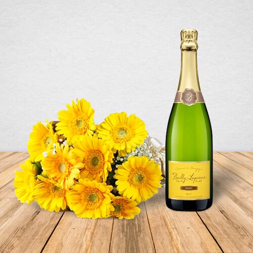 Buy Gerberas With Brut Combo