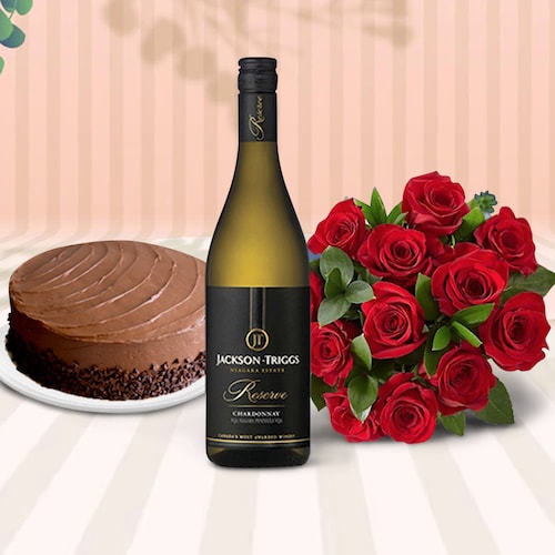 Buy White Wine Beauty With Cake Combo
