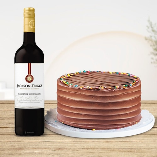 Buy Red Wine With Cake Combo