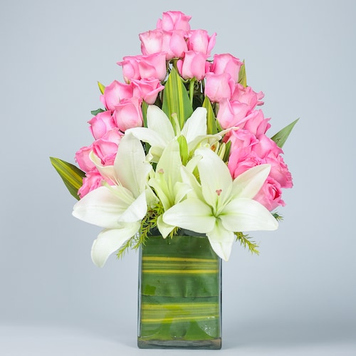 Buy Roses And Lilies Arrangement