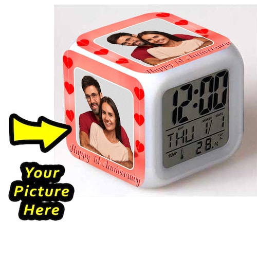 Buy Happy 1st Anniversary Led Clock