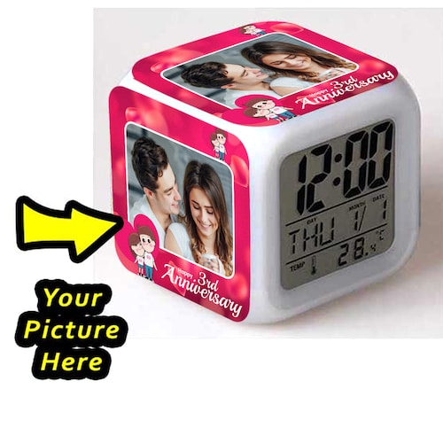 Buy Happy 3rd Anniversary Led Clock