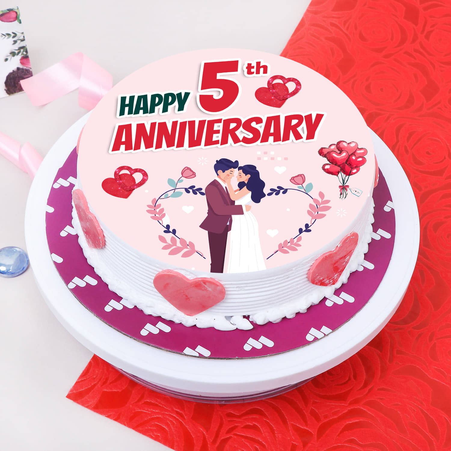 Amazon.com: Happy 5th Anniversary Cake And Cupcake Topper Durable Cake  Topper Pick Pastry Party Cake Decor for Anniversary Celebration Ceremony  Party Decoration Novelty Gift for Husband Wife Couples : Grocery & Gourmet
