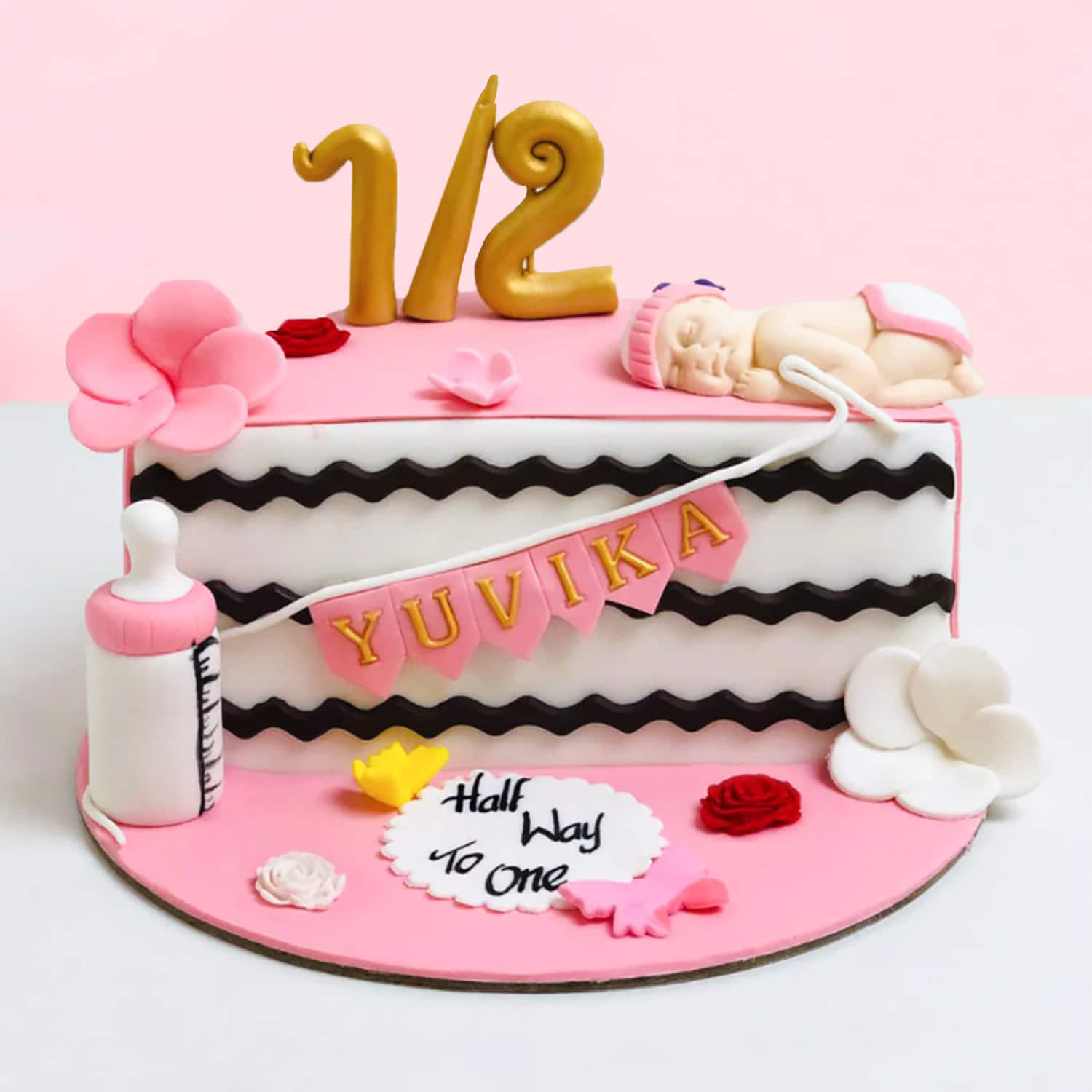 Happy 6Th Month Birthday Cake | bakehoney.com