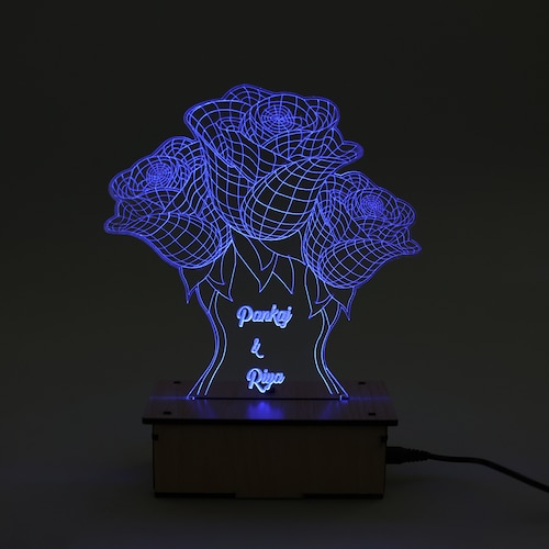 Buy Rose 3D Illusion Lamp