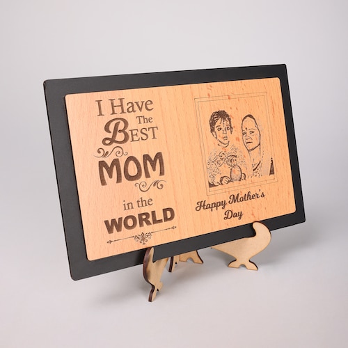 Buy Best Mom Engraved Wooden Frame