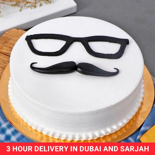 Buy Mustache Theme Cake