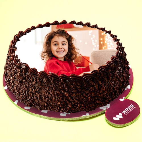 Buy Chocolaty And Crunchy Photo Cake For Kids