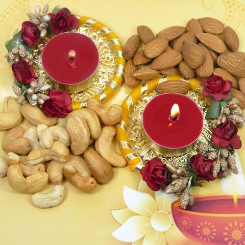 Buy Fancy Diya With Healthy Treats