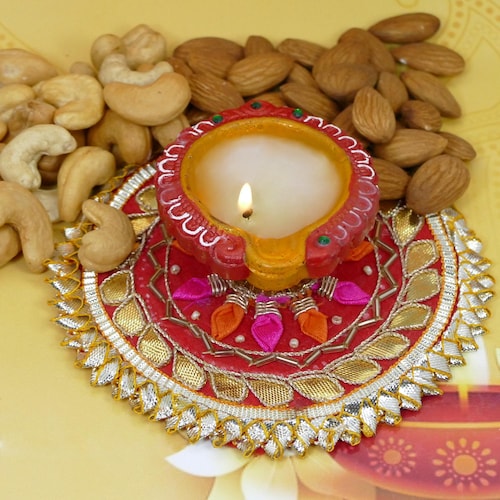 Buy Designer Diya With Nuts