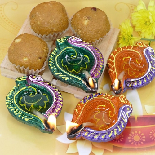 Buy Diya Set With Sweets