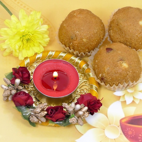 Buy Fancy Diya With Sweets