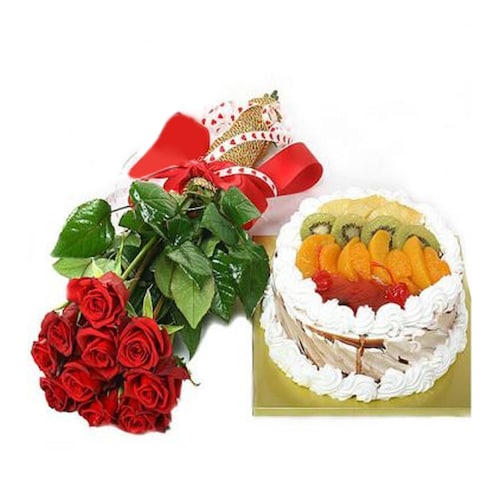 Buy Roses And Cake Delight