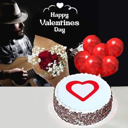 Buy Black Forest Cake With Roses