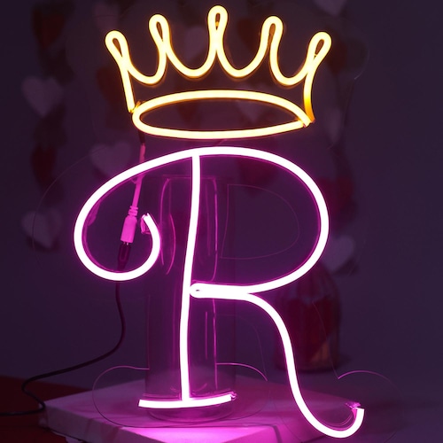Alphabet Neon Frame With Crown Alphabet Neon Frame With Crown