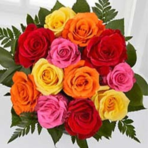 Buy Colorful Mixed Roses Bunch