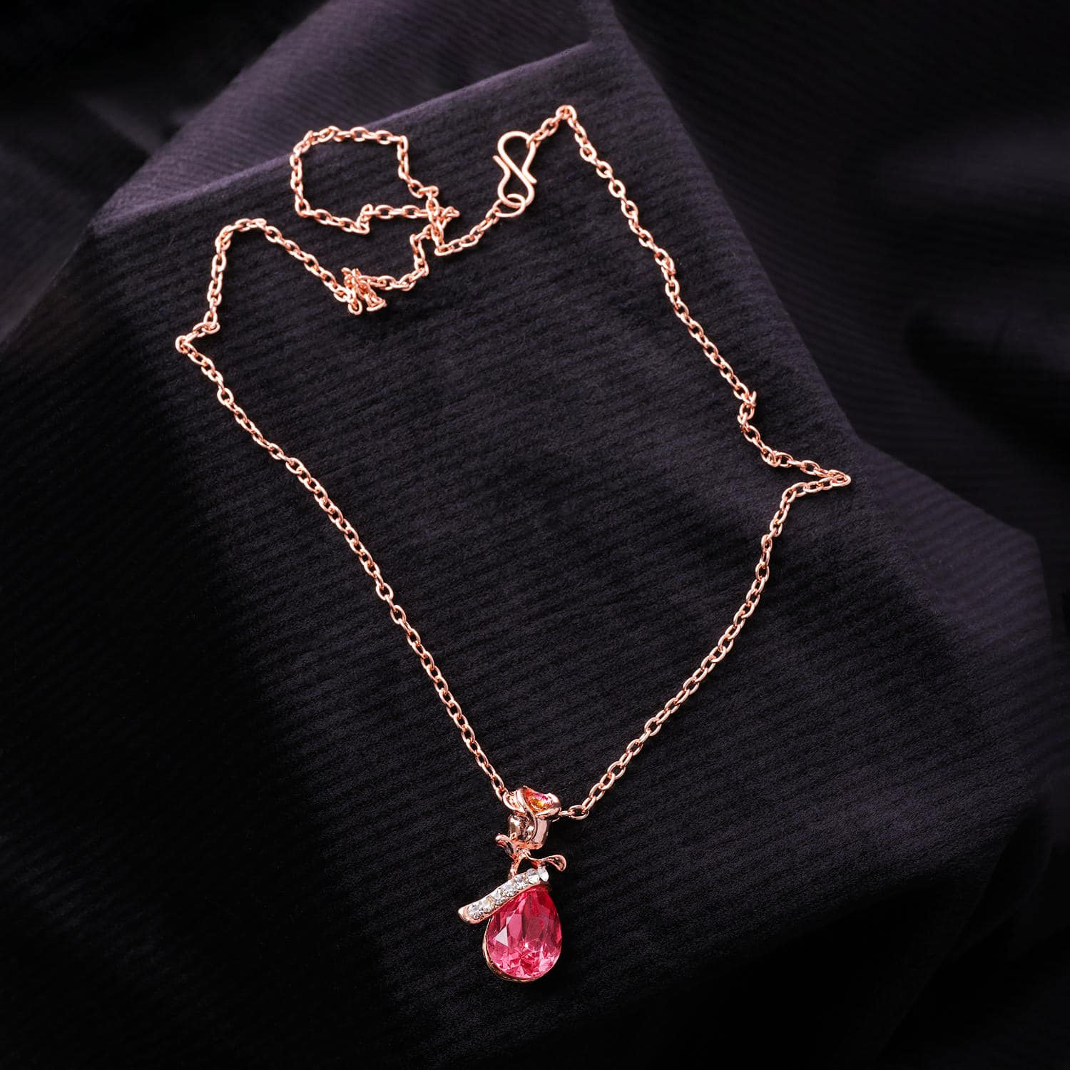 Hallmark Diamonds Flower Necklace 1/15 ct tw Sterling Silver & 10K Rose  Gold 18
