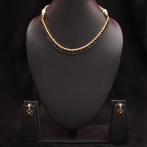 Buy Black American Diamond Fancy Necklace Set