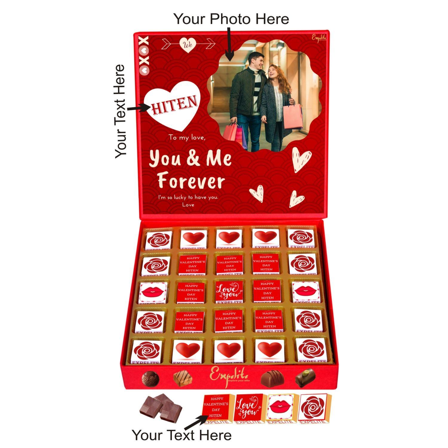 Personalized Birthday Chocolates Gift Pack with Names / Photo - 24 pieces  Customized Birthday Chocolate Gift box for Girls / Sister / Female friend /  Girlfriend / Wife / her : Amazon.in: Grocery & Gourmet Foods