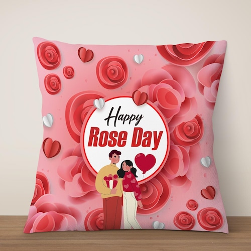 Buy Alluring Rose Day Cushion