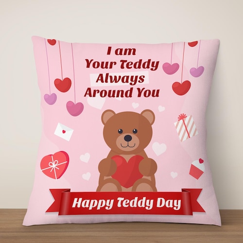 Buy Fluffy Teddy Day Cushion
