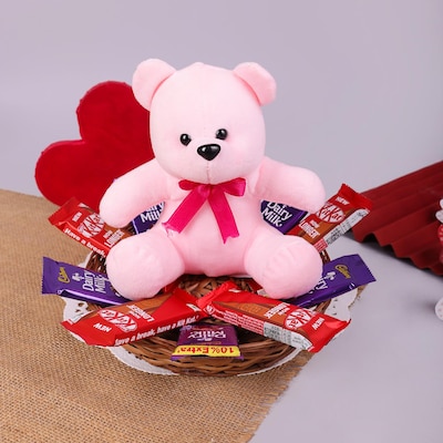 Cute Teddy With Chocolate