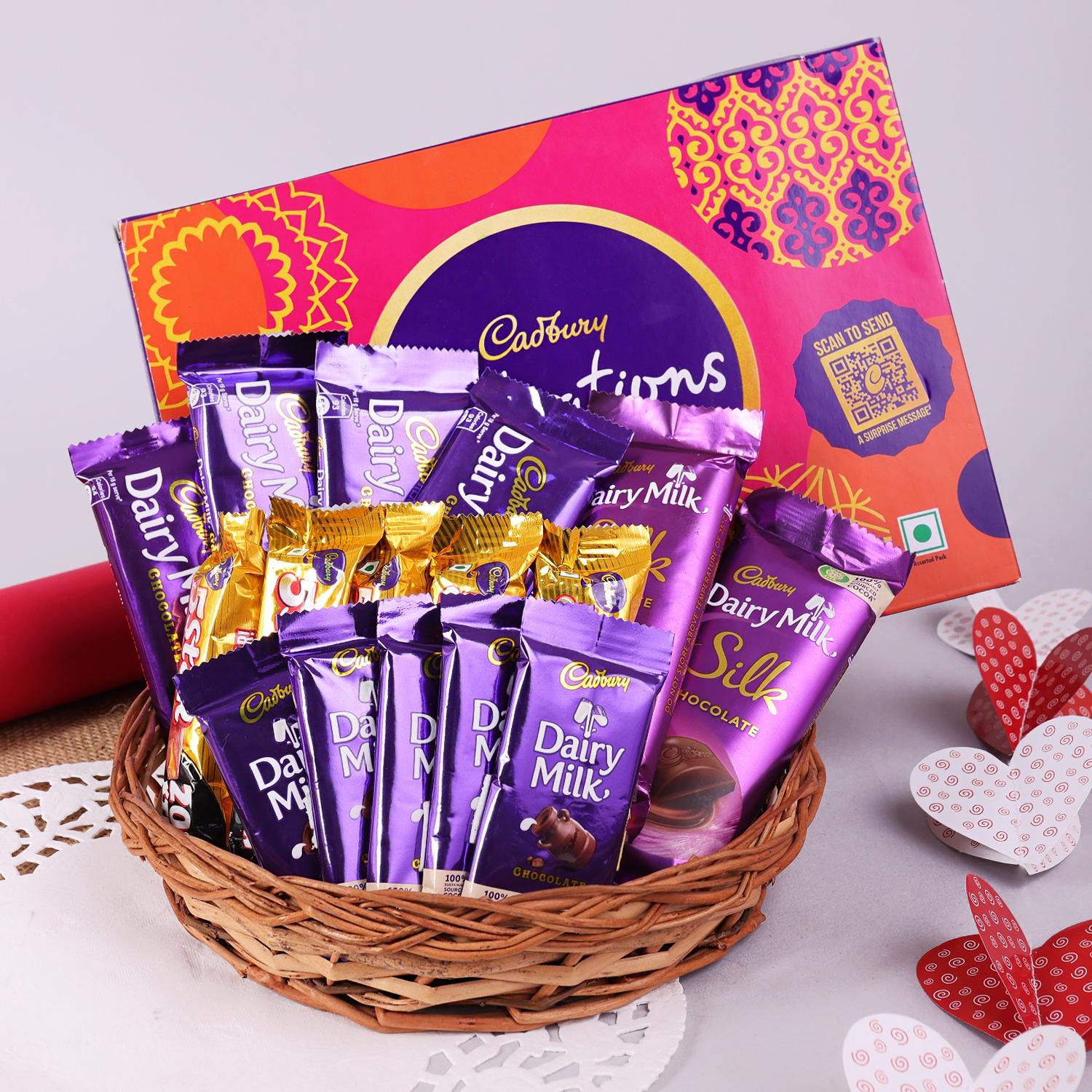 Valentine's Day Special Handmade Assorted Chocolate Gift Basket (  Personalised ) - Chokoholic