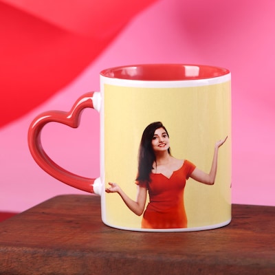 Attractive Personalized Heart Handle Mug