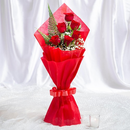 Buy Crimson Love 6 Roses Bouquet