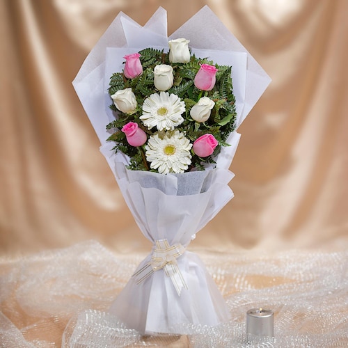 Buy Pure Affection Roses And Gerberas Bouquet