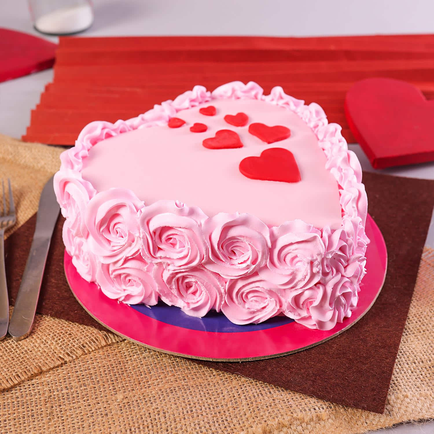 Silver Stainless Steel Heart Cake Mould Set