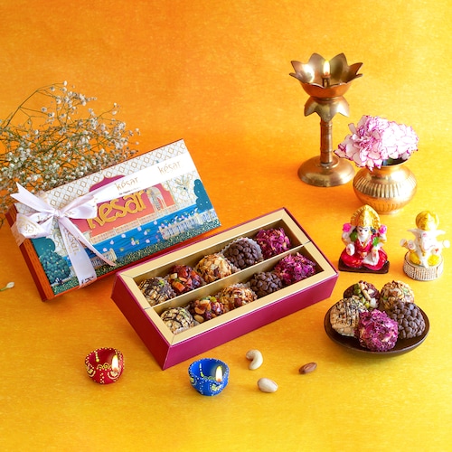 Buy Ganesh Laxmi Blessings With Laddoo Luxuries Diwali Hamper