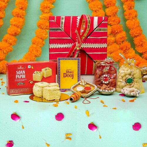 Buy Bhaidooj Nutty and Sweets Delights Hamper