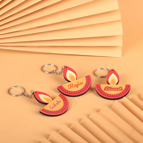 Buy Shimmering Diwali Diya Keychain