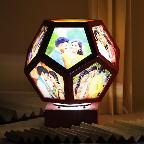 Buy Personalized Colored Photo Rotating Pentagon Lamp