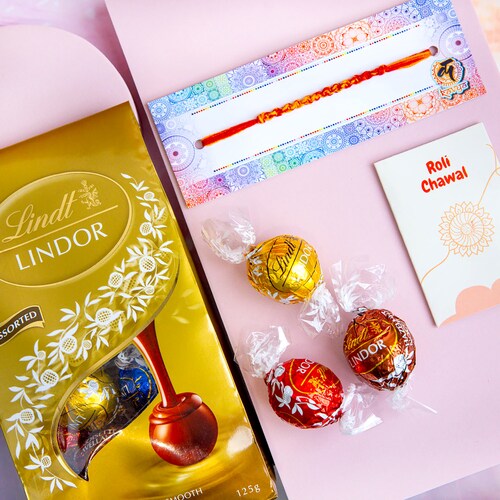 Buy Bhaidooj Kalava with Lindt Chocolates Hamper