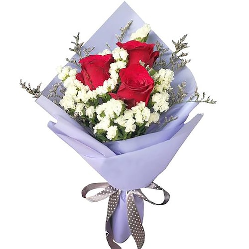 Buy Red Rose Trio Bouquet