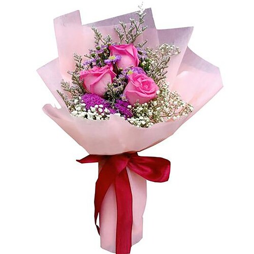 Buy Joyful Pink Roses Bouquet