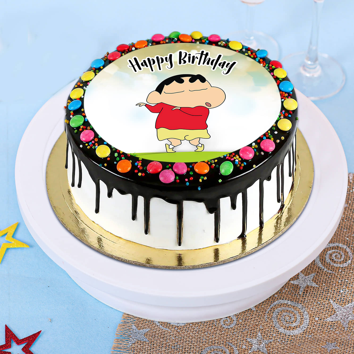 Paper Cake Topper New Latest Design Shinchan Themes Cake Decora &  Decoration - The Monita Store